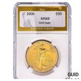 2000 1oz $50 Gold Eagle PGA MS69