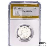 1936-S Washington Silver Quarter PGA MS66+