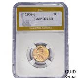 1909-S Wheat Cent PGA MS63 RD