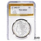 1902-O Morgan Silver Dollar PGA MS64