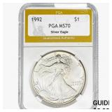 1992 American Silver Eagle PGA MS70