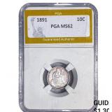 1891 Seated Liberty Dime PGA MS62
