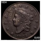 1824 Coronet Head Large Cent CHOICE AU