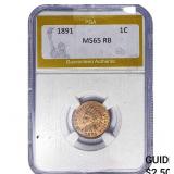 1891 Indian Head Cent PGA MS65 RB