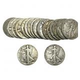 Roll of 20 Walking Liberty 50C