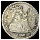 1866 Seated Liberty Half Dime NICELY CIRCULATED