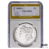 1888-S Morgan Silver Dollar PGA MS64