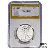 1946 Walking Liberty Half Dollar PGA MS66