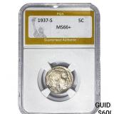 1937-S Buffalo Nickel PGA MS66+