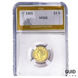 1905 $2.50 Gold Quarter Eagle PGA MS66