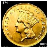 1874 $3 Gold Piece