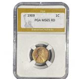 1909 Wheat Cent PGA MS65 RD