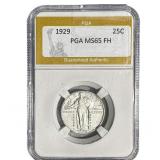 1929 Standing Liberty Quarter PGA MS65 FH