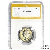 1932 Washington Silver Quarter PGA MS64