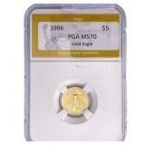 1996 1/10oz $5 Gold Eagle PGA MS70