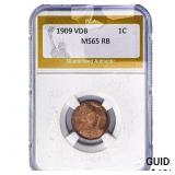 1909 VDB Wheat Cent PGA MS65 RB