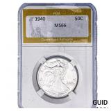 1940 Walking Liberty Half Dollar PGA MS66