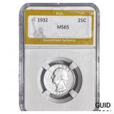 1932 Washington Silver Quarter PGA MS65