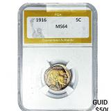 1916 Buffalo Nickel PGA MS64