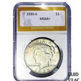 1935-S Silver Peace Dollar PGA MS64+