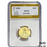 1994 1/4oz $10 Gold Eagle PGA MS70