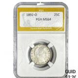 1892-O Barber Quarter PGA MS64