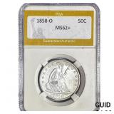 1858-O Seated Liberty Half Dollar PGA MS62+