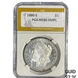 1880-S Morgan Silver Dollar PGA MS66 DMPL