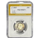1957 Washington Silver Quarter PGA MS67+