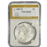 1887-O Morgan Silver Dollar PGA MS64