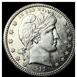 1911 Silver Barber Quarter UNCIRCULATED