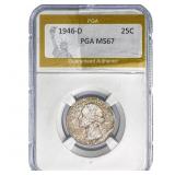 1946-D Washington Silver Quarter PGA MS67