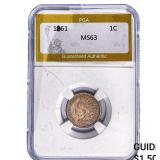 1861 Indian Head Cent PGA MS63