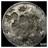 1871 Mexico Silver 8 Reales Punch Marked NEARLY UN