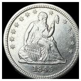 1845 Seated Liberty Quarter CHOICE AU