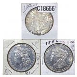 [3 Coins] 1886-1891 Morgan Silver Dollar