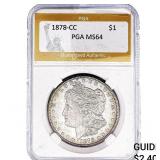 1878-CC Morgan Silver Dollar PGA MS64