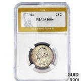 1947 Washington Silver Quarter PGA MS66+