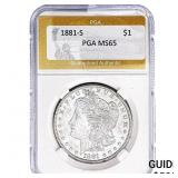 1881-S Morgan Silver Dollar PGA MS65