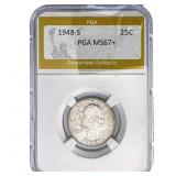 1948-S Washington Silver Quarter PGA MS67+