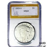1925-S Silver Peace Dollar PGA MS64