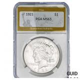 1921 Silver Peace Dollar PGA MS63