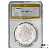 1880-O Morgan Silver Dollar PGA MS62 PL