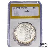 1878 REV 79 Morgan Silver Dollar PGA AU53