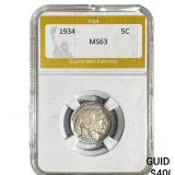 1934 Buffalo Nickel PGA MS63
