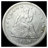 1876 Seated Liberty Quarter NEARLY UNCIRCULATED
