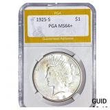1925-S Silver Peace Dollar PGA MS64+