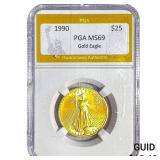 1990 1/2oz $25 Gold Eagle PGA MS69