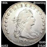 1806 Browning 5 Draped Bust Quarter CLOSELY UNCIRC