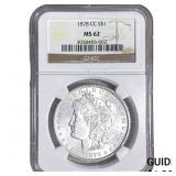 1878-CC Morgan Silver Dollar NGC MS62